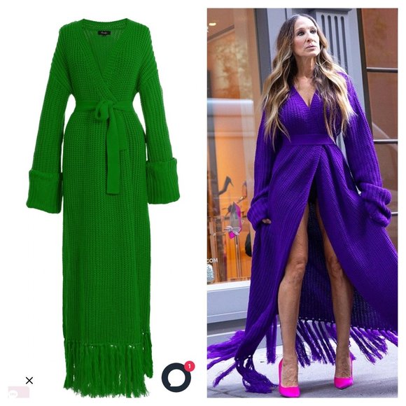 Hanifa Sweaters - Hanifa Knit Cardigan Dress as seen on SJP!